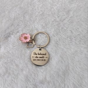 NWOT Silver "She believed she could," keyring